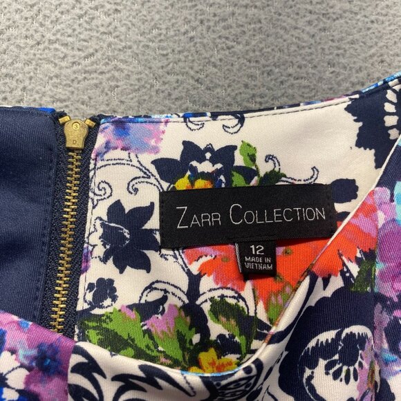 Zarr Collection Ladies Beautiful Multicolor Floral Sleeveless Dress,Size 12,Zipp - Picture 3 of 10